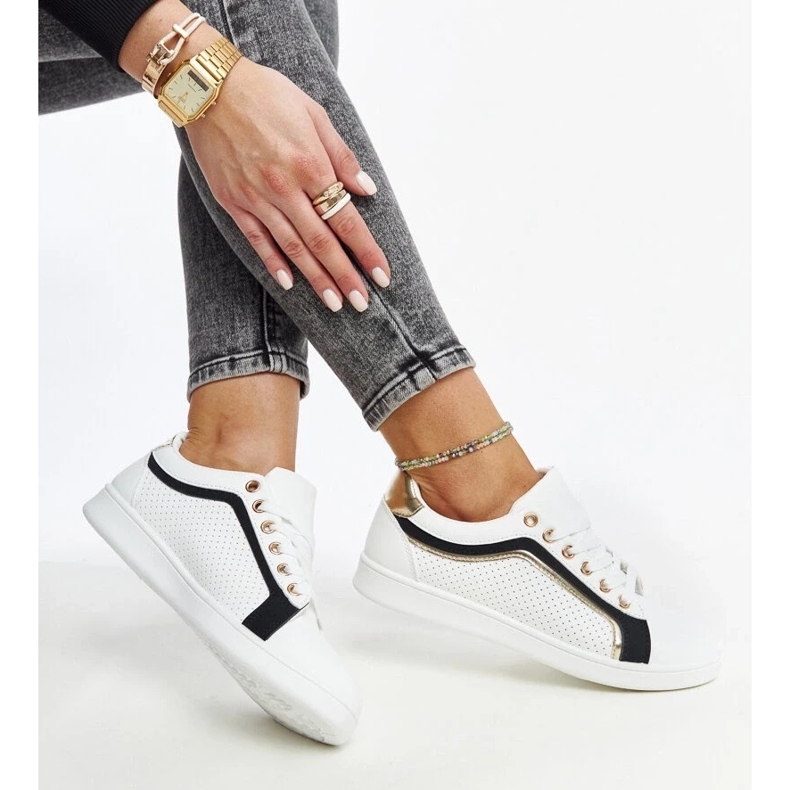 D/GMR Biało-czarne sneakersy na platformie Amala białe 1