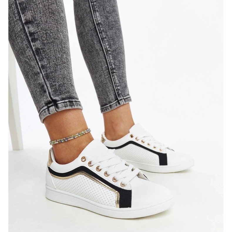 D/GMR Biało-czarne sneakersy na platformie Amala białe 2