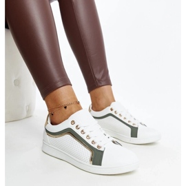 D/GMR Biało-zielone sneakersy na platformie Amala białe 2