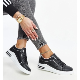 D/GMR Czarne sneakersy ażurowe z brokatem Zorka 2