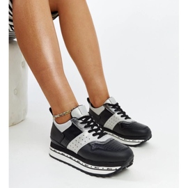 Czarne sneakersy na wysokiej podeszwie Askalua 1