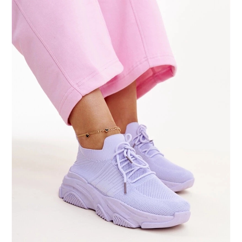 Fioletowe sneakersy na masywnej podeszwie Kassi 1