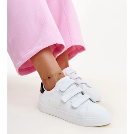 Biało-czarne sneakersy na rzepy Samala białe 1