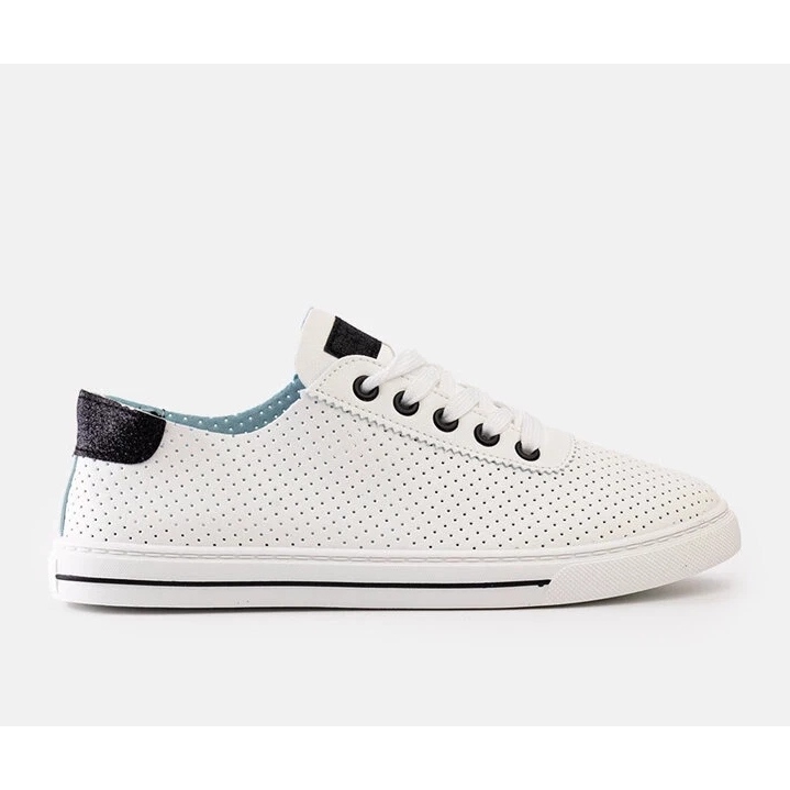 Trampki damskie białe perforowane sneakersy sznurowane Ruala 1