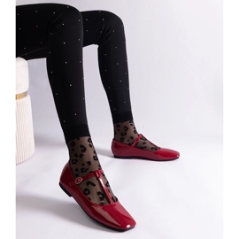 D/CEO Czerwone balerinki lakierowane z paskiem Marseille 2