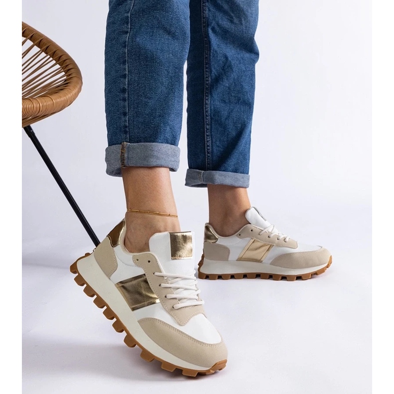 D/CEO Beżowe sneakersy z widocznym protektorem Restia beżowy 2