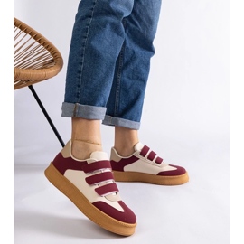 D/CEO Bordowe sneakersy zapinane na rzepy Mena czerwone 2