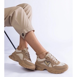 D/CEO Brązowe sneakersy na platformie z serduszkiem Martineza 1