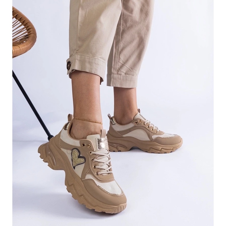 D/CEO Brązowe sneakersy na platformie z serduszkiem Martineza 2