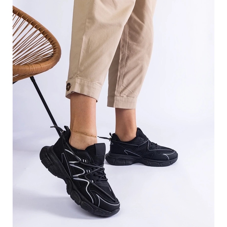 D/CEO Czarne damskie sneakersy na masywnej podeszwie Colunga 2