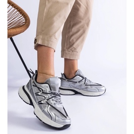 D/CEO Srebrne damskie sneakersy na masywnej podeszwie Colunga srebrny 2