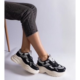 D/CEO Czarne sneakersy z brokatowymi wstawkami Rigel 1