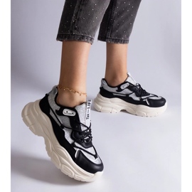 D/CEO Czarne sneakersy z brokatowymi wstawkami Rigel 2