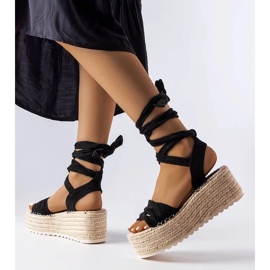 D/CEO Czarne espadryle na platformie Loiseau 1