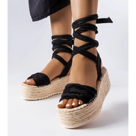 D/CEO Czarne espadryle na platformie Loiseau 2