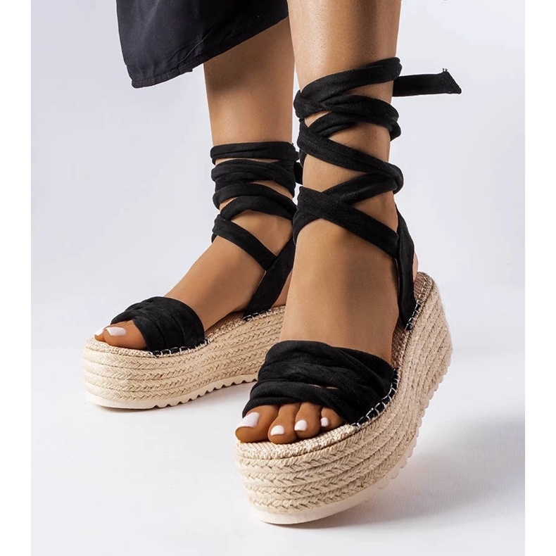 D/CEO Czarne espadryle na platformie Loiseau 2