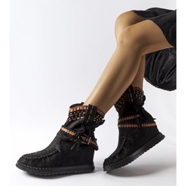 D/CEO Czarne botki na koturnie Beausoleil 1