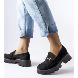 D/CEO Czarne mokasyny z klamerką i cyrkoniami Gaiola 2