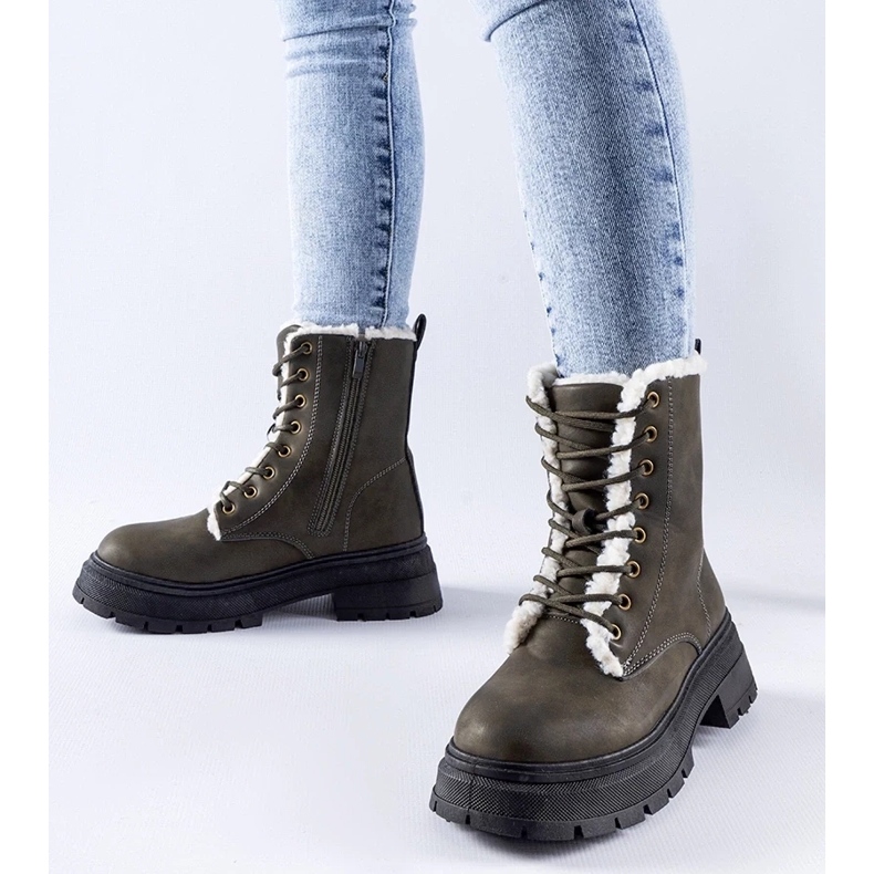 D/CEO Zielone ocieplane traperki Tadasuni 1