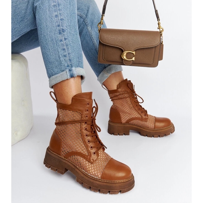 D/CEO Brązowe prześwitujące trapery Waldeck 1