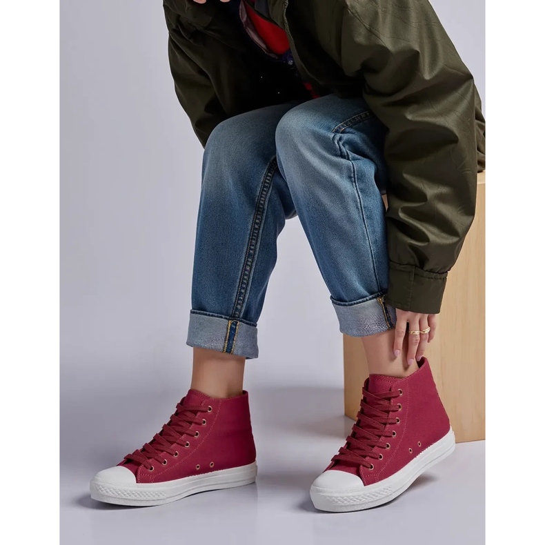 Damskie Trampki Livio Wine Red czerwone 2