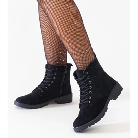 D/CEO Czarne botki eko-zamszowe workery na platformie Barosa 2