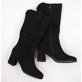 Kozaki ażurowe M.Daszyński W SAN43A czarne 1