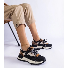 D/CEO Czarne sneakersy zdobione motywem zwierzęcym Soria 1