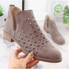 Botki wsuwane ażurowe M.Daszyński SAN12A brązowe 1