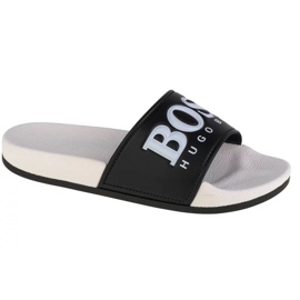 Klapki Boss Sandals J29275-09B Czarne białe 4