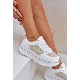 Sneakersy Damskie Ze Wzorem Białe 9