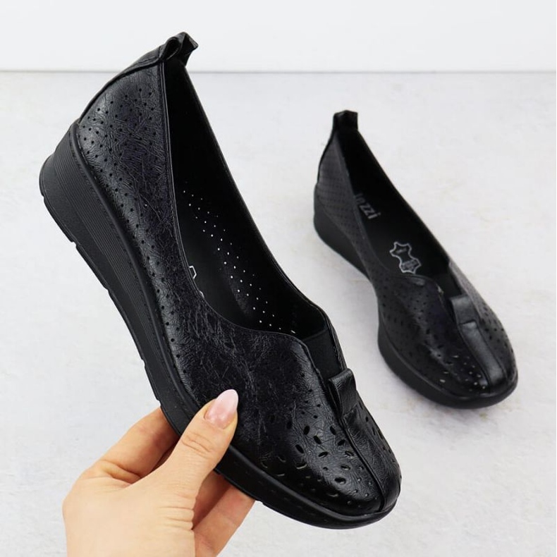 Półbuty ażurowe Jezzi  RMR1840-13 czarne 1