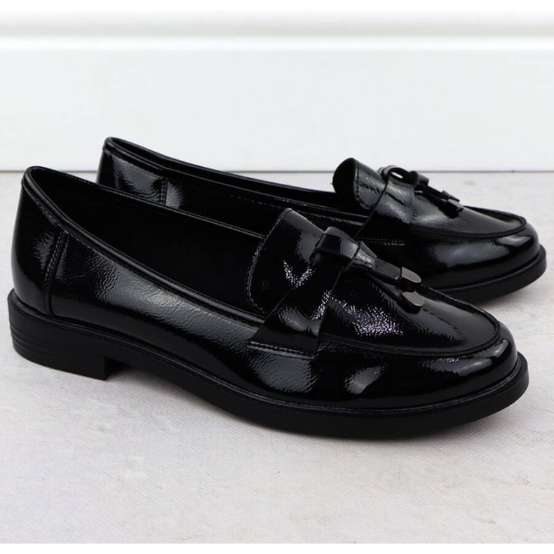 Półbuty lakierowane lordsy Potocki W SZ12369 WOL286 czarne 2