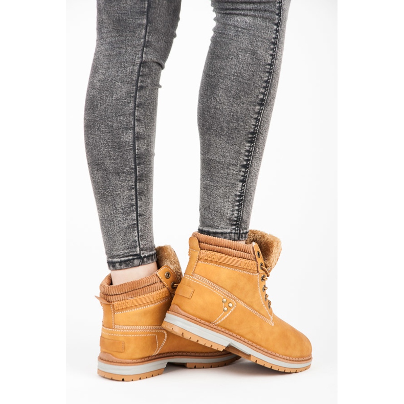 Sznurowane Trapery brązowe 1