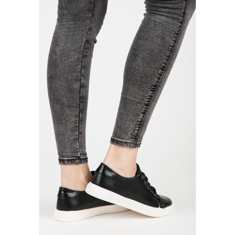 Ażurowe Tenisówki czarne 1