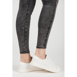 Ażurowe tenisówki białe 2