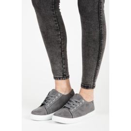 Ażurowe tenisówki szare 1