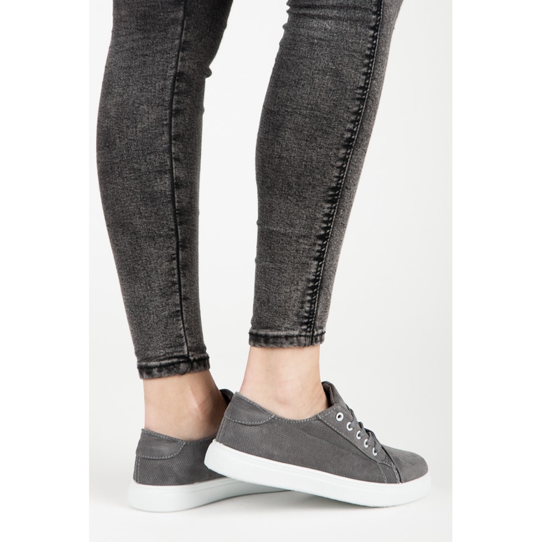 Ażurowe tenisówki szare 2