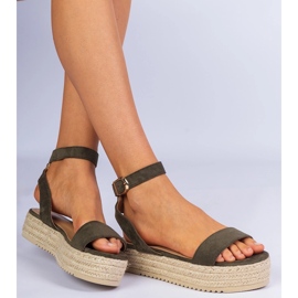 Zielone sandałki espadryle na platformie 2