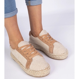 Brązowe damskie espadryle sznurowane 2