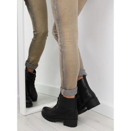 Botki glany sznurowane czarne HQ891 black 2