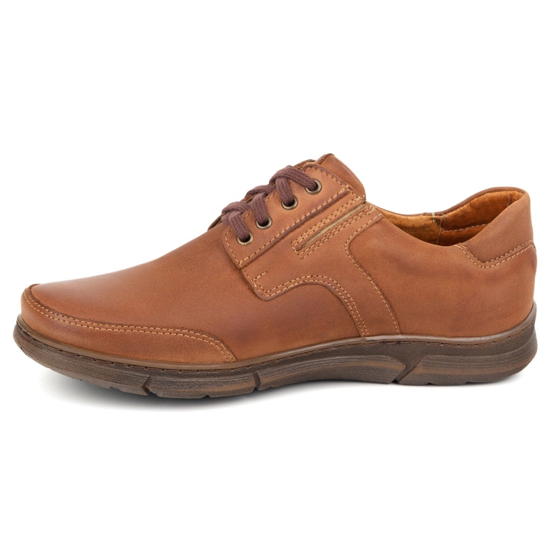 Polbut Buty męskie casual J55 camel brązowe 1