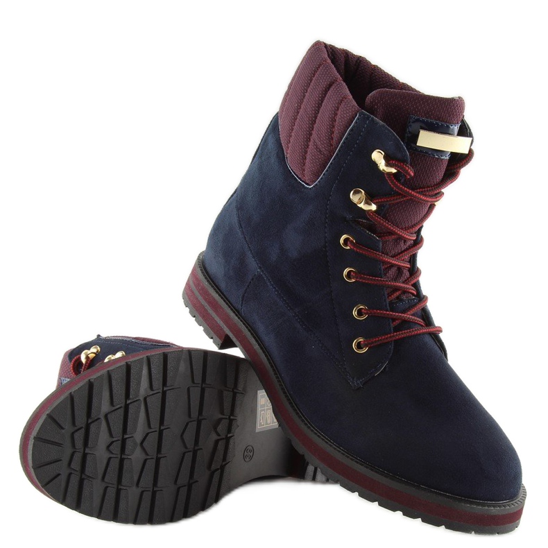 Botki sznurowane timberki granatowe navy 2
