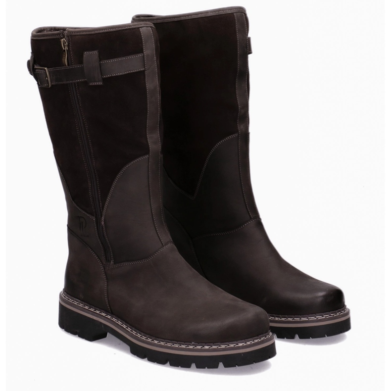 Wytrzymałe Kozaki Taktyczne-Myśliwskie skóra Baribal Pollonus brązowy 6-0104-001 brązowe brązowe 1