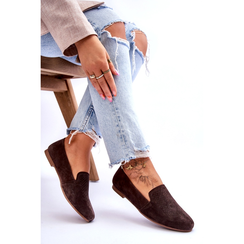 S.Barski Zamszowe Wygodne Mokasyny Brązowe Giovana 5