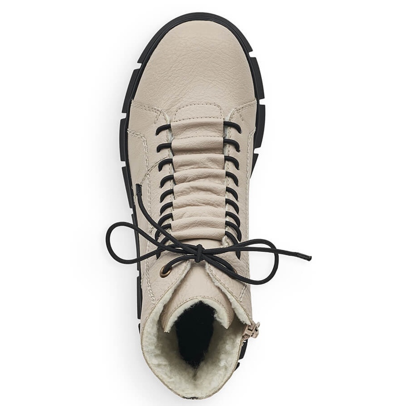 Botki damskie ocieplane beżowe Rieker X3428-60 beżowy 1