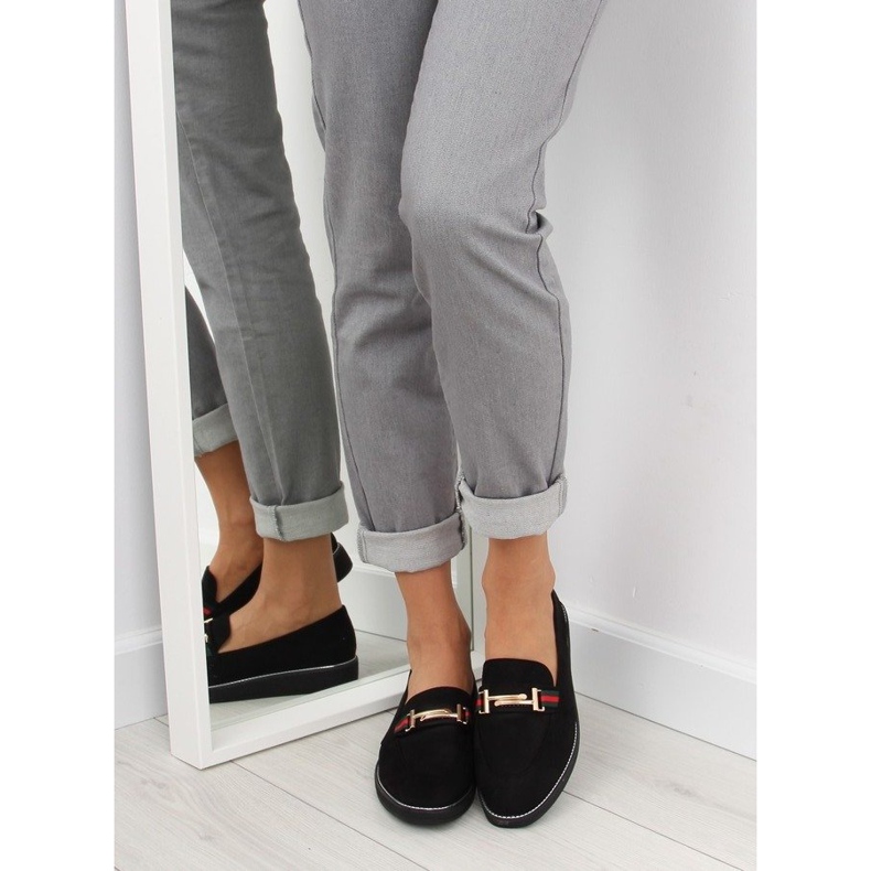 Mokasyny damskie czarne S0-204 black 1