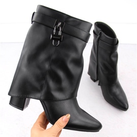 Botki damskie na słupku czarne Vinceza 16468 1