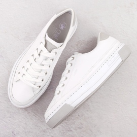 Skórzane buty sportowe damskie białe Rieker L8847-80 10