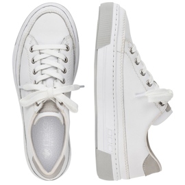 Skórzane buty sportowe damskie białe Rieker L8847-80 5
